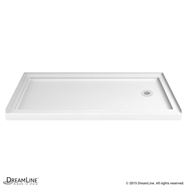 DreamLine QWALL-3 2-Piece 36-in W x 60-in L x 76-in H Rectangular Alcove Shower Kit (Right Drain) with Base and Wall Included Hardware Included, DL-6148R-01, 544957