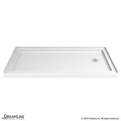 DreamLine QWALL-3 2-Piece 36-in W x 60-in L x 76-in H Rectangular Alcove Shower Kit (Right Drain) with Base and Wall Included Hardware Included, DL-6148R-01, 544957