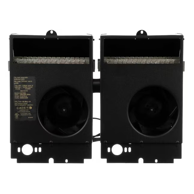 Cadet Com-Pak 240/208-volt 4,000/3,000-watt Twin In-Wall Fan-forced Electric Heater in White with Thermostat, CSTC402TW *JR2510, Retail: $, FINAL PRICE: $99.99 + TAX