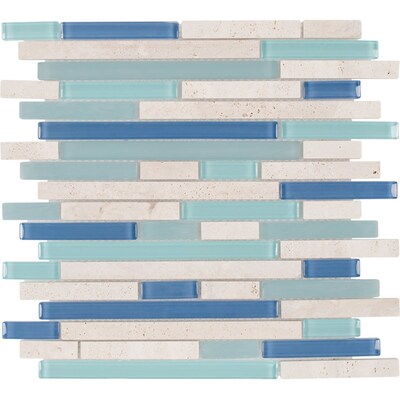 **PER PC** Water Springs Brick 12x12 Linear Glossy Mosaic, SF170009, 9sf, 9 pcs, 32 lbs, FINAL PRICE: $3.99/sf, $35.91/bx + Tax
