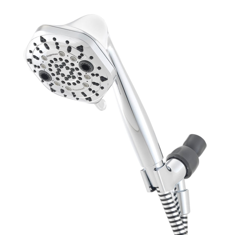Oxygenics PowerSelect 7.0 -Spray Chrome 4-in Polygon High Pressure Handheld Shower Head 1.75 GPM