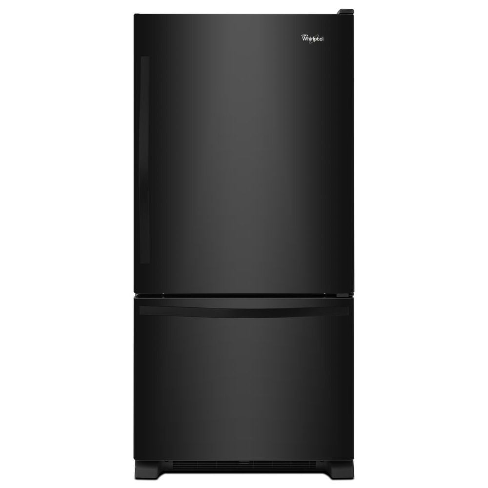 Whirlpool 18.7-cu ft Standard-Depth 30-in Wide Bottom-Freezer Refrigerator with Ice Maker ( Black ) ENERGY STAR Certified