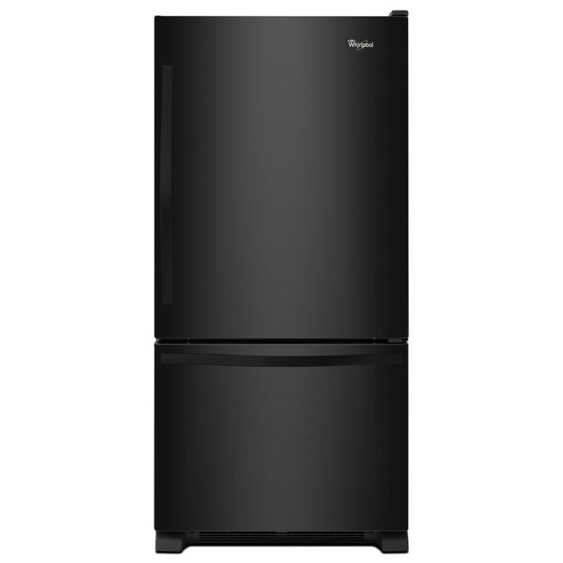 Whirlpool 18.7-cu ft Standard-Depth 30-in Wide Bottom-Freezer Refrigerator with Ice Maker ( Black ) ENERGY STAR Certified