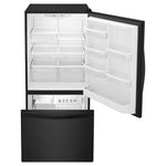 Whirlpool 18.7-cu ft Standard-Depth 30-in Wide Bottom-Freezer Refrigerator with Ice Maker ( Black ) ENERGY STAR Certified