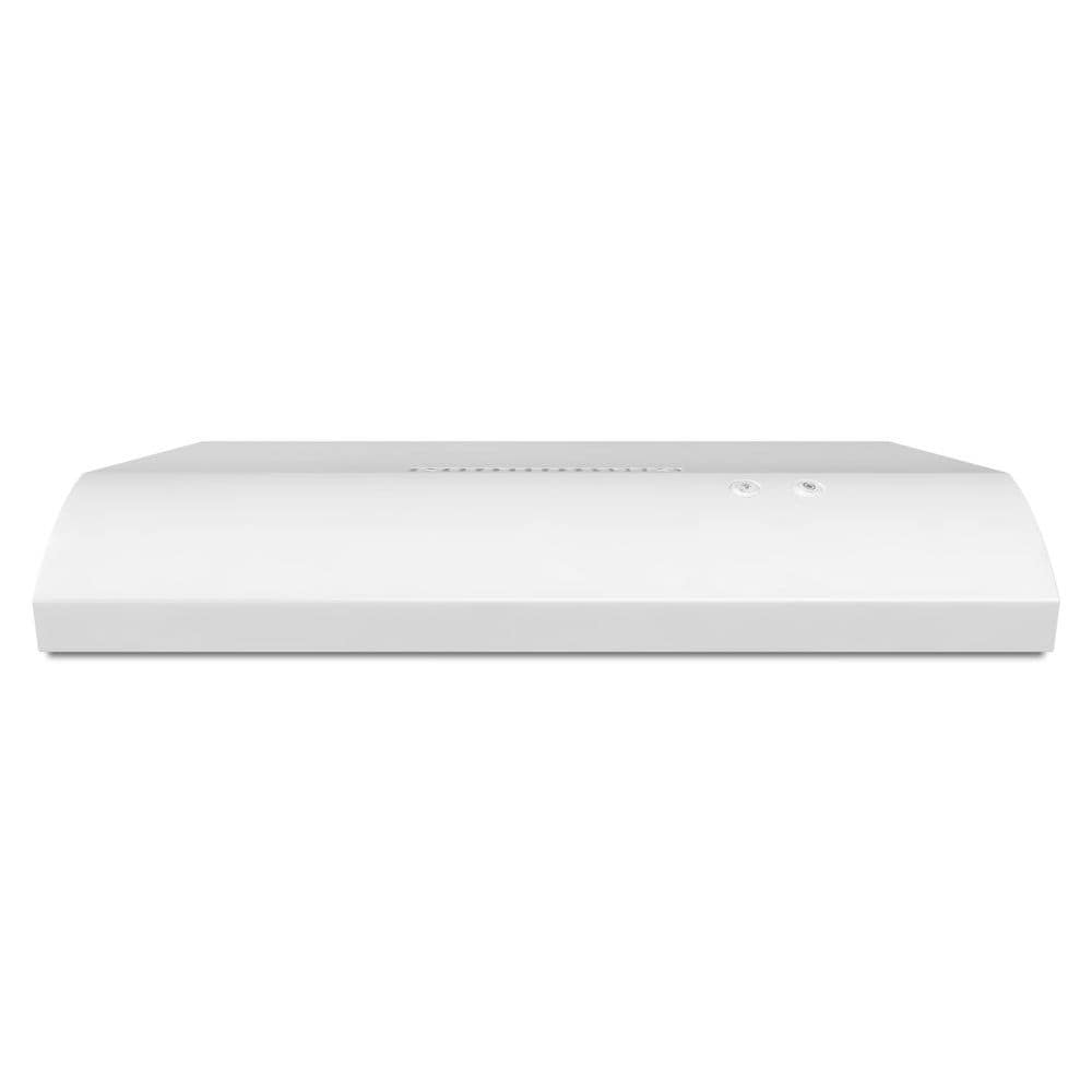 Whirlpool 30 inch Ducted 250-CFM White Under Cabinet Range Hood