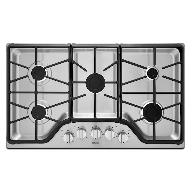 Maytag 36-in 5 burners Stainless Steel Gas Cooktop, MGC7536DS/06 *JR2508, Retail: $1,209.00, FINAL PRICE: $699.99 + TAX