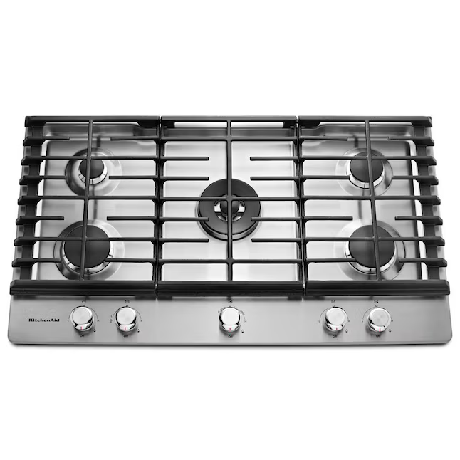 KitchenAid 36-in 5 burners Stainless Steel Gas Cooktop, KCGS556ESS/06 *JR2510, Retail: $1,799.00, FINAL PRICE: $899.99 + TAX