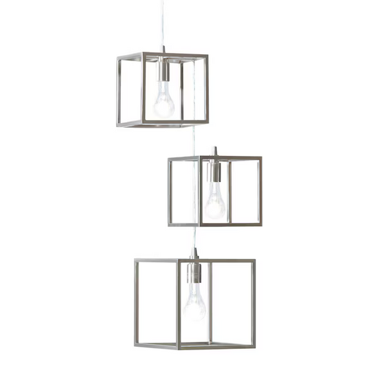 Style Selections Arctura 3-Light Brushed Nickel Modern/Contemporary Square Hanging Pendant Light Item, B10093 639164, CLEARANCE PRICE: $24.99 + Tax