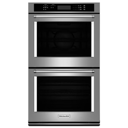 KitchenAid 30-in Double Electric Wall Oven with Self-Cleaning (Stainless Steel) - True Convection (Upper Oven), KODE300ESS *JR2503