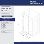 **In 4 Pieces** DreamLine Unidoor Plus Brushed Nickel 37-in to 37-1/2-in W x 72-in H Frameless Hinged Shower Door, SHDR-243707210-04 *HD2408, Retail: $847.05, FINAL PRICE: $399.99 + TAX