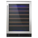 Whirlpool 23.8125-in W 51-Bottles Black-on-stainless Built-In /freestanding Indoor Wine Cooler