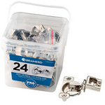 Brainerd 105-Degree 1-1/4-in Overlay Concealed Nickel Plated Cabinet Hinge, 12 Pairs (24-Pieces), 689120