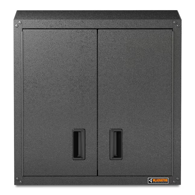 Gladiator Ready-to-Assemble Full-Door Wall GearBox 28-Inches W x 28-Inches H x 12-Inches D Wall-mounted Steel Garage Cabinet in Gray, GAWG28FDESG/00 *HD2507, Retail: $219.99, FINAL PRICE: $119.99 + TAX
