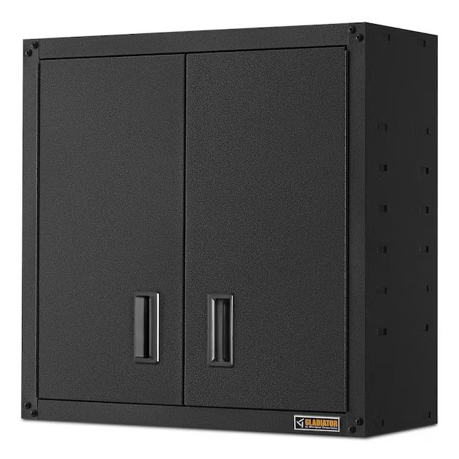 Gladiator Ready-to-Assemble Full-Door Wall GearBox 28-Inches W x 28-Inches H x 12-Inches D Wall-mounted Steel Garage Cabinet in Gray, GAWG28FDESG/00 *HD2507, Retail: $219.99, FINAL PRICE: $119.99 + TAX