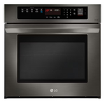 LG EasyClean 30-in Single Electric Wall Oven True Convection Self-cleaning (Black Stainless Steel)