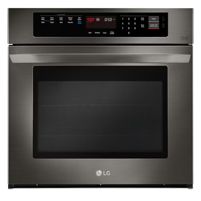 LG EasyClean 30-in Single Electric Wall Oven True Convection Self-cleaning (Black Stainless Steel)