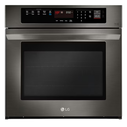 LG EasyClean 30-in Single Electric Wall Oven True Convection Self-cleaning (Black Stainless Steel)