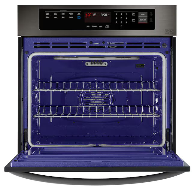 LG EasyClean 30-in Single Electric Wall Oven True Convection Self-cleaning (Black Stainless Steel)
