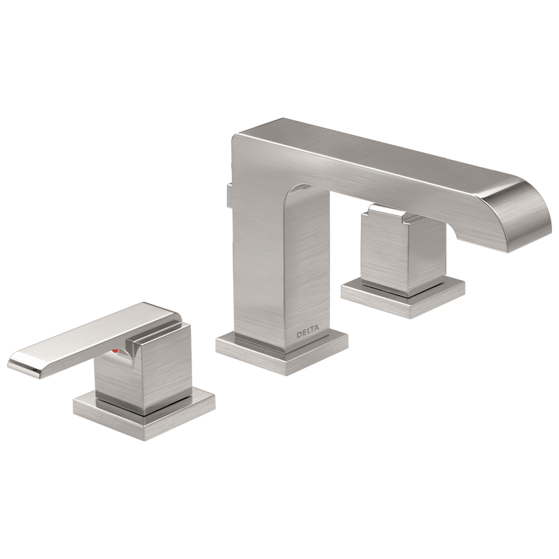 Delta Ara Two Handle Widespread Bathroom Faucet in Stainless Steel, 3567-SSMPU-DST, MRSP: $885, FINAL PRICE: $ + TAX