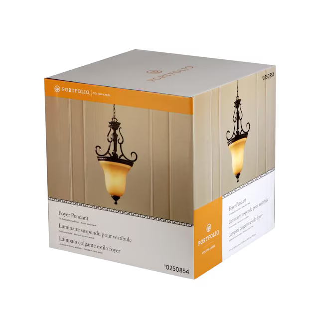 Portfolio Colton Lakes 3-Light Oil-Rubbed Bronze Transitional LED Dry rated Chandelier, HII8913A-3 250854, Retail: $139.00, Final: $74.50, CLEARANCE PRICE: $14.99