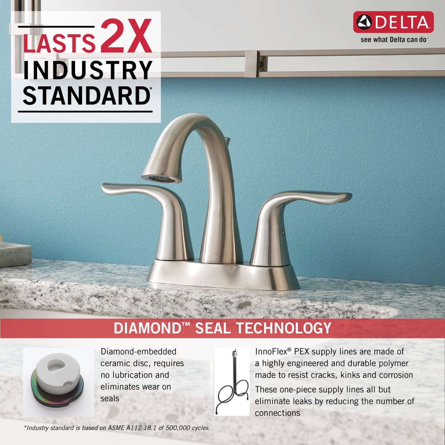 Delta Lahara Two Handle Centerset Bathroom Faucet in Stainless Steel, 2538-SSMPU-DST, MRSP: $201.53, FINAL PRICE: $79.99 + TAX