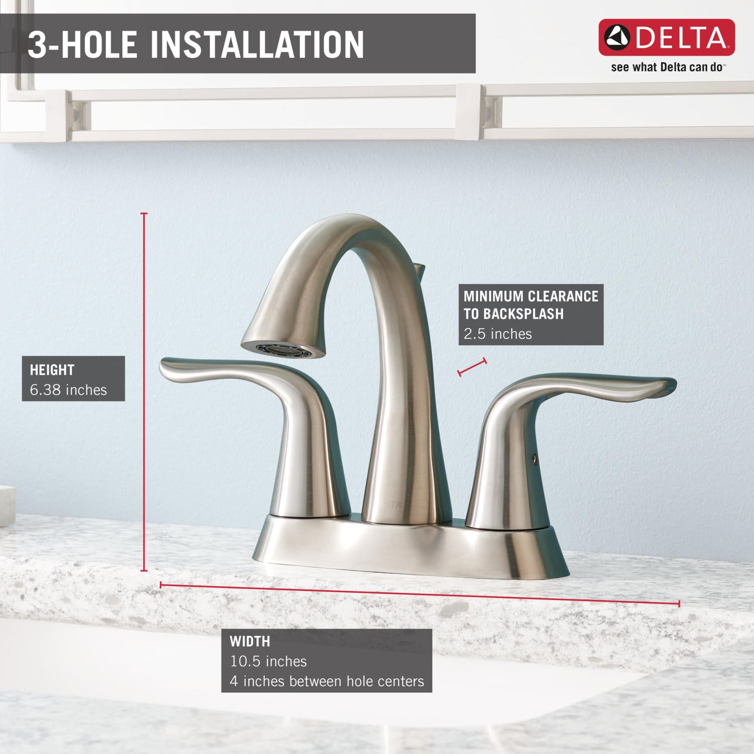 Delta Lahara Two Handle Centerset Bathroom Faucet in Stainless Steel, 2538-SSMPU-DST, MRSP: $201.53, FINAL PRICE: $79.99 + TAX