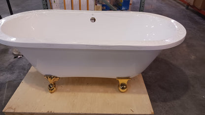 Pelham & White 31x67 White Acrylic Oval Soaking Bathtub with Back Center Drain, LCOT-167-W, FINAL PRICE: $499.99 + Tax