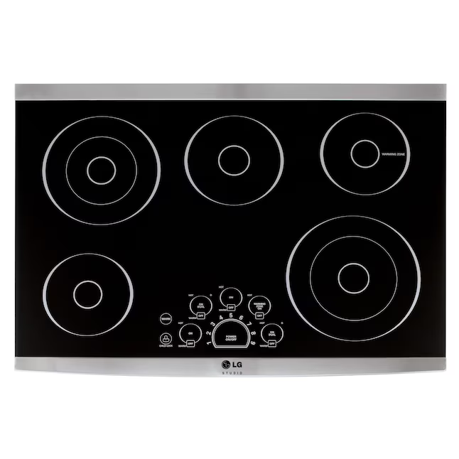 LG STUDIO 30-in 5 burners Smooth Surface (Radiant) Stainless Steel Electric Cooktop, LSCE305ST/03 *JR2508, Retail: $1,599.00, FINAL PRICE: $799.99 + TAX
