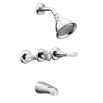 Moen Adler Chrome 3-handle Single function 4-in Round Bathtub and shower Faucet (Valve Included), 82663, MSRP: $119.00, FINAL PRICE: $64.99 + TAX