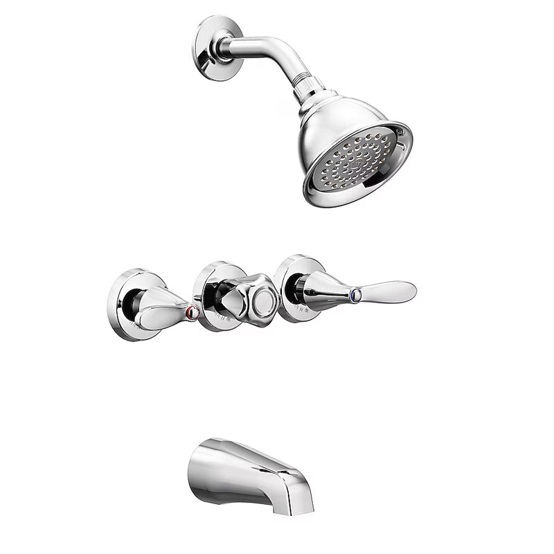 Moen Adler Chrome 3-handle Single function 4-in Round Bathtub and shower Faucet (Valve Included), 82663, MSRP: $119.00, FINAL PRICE: $64.99 + TAX
