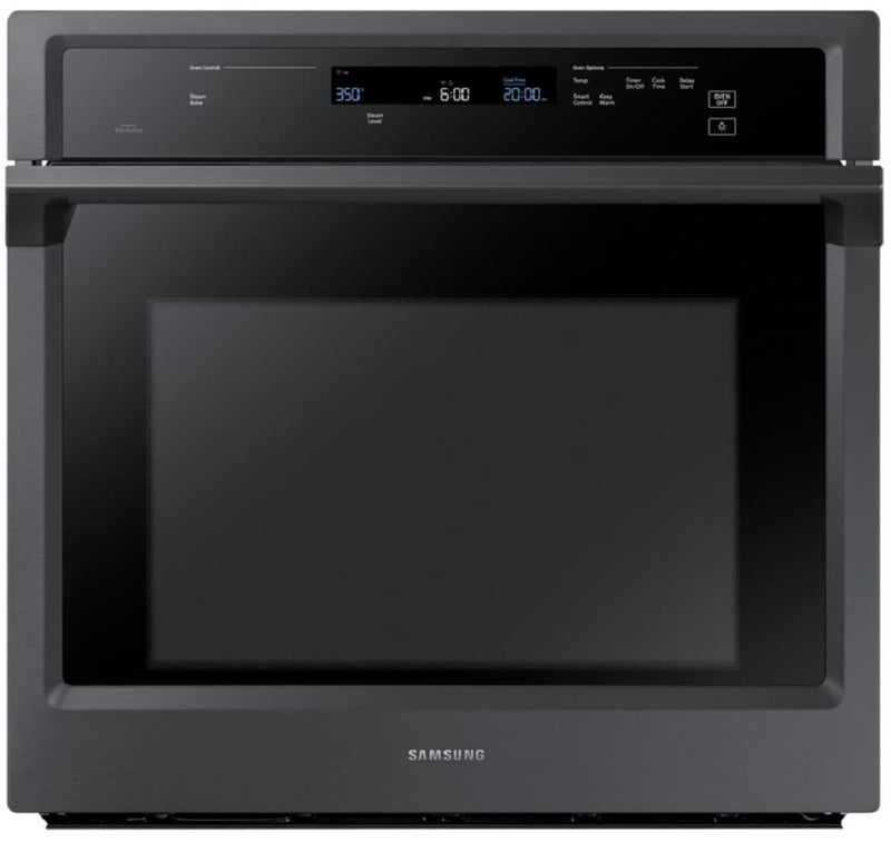 Samsung Steam Cook 30 inch Single Electric Wall Oven True Convection and Self-cleaning ( Fingerprint Resistant Black Stainless Steel )
