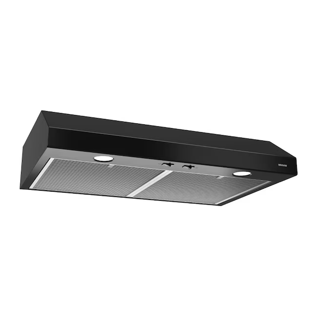 Broan Glacier BCSD1 42-in 300-CFM Convertible Black Under Cabinet Range Hoods Undercabinet Mount, BCSD142BL