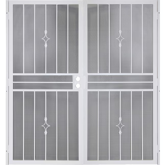 Gatehouse Covington 64x81 White Steel Surface Mount Double Security Door with Black Screen, 91836031F *JR24-7, MSRP: $566.00, Final Price: $329.99 +Tax
