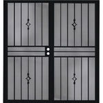 Gatehouse Covington 72-in x 81-in Black Steel Universal/Reversible Surface Mount Double Security Screen Door