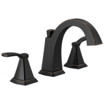 Delta Flynn Oil Rubbed Bronze Widespread 2-handle WaterSense Mid-arc Residential Handle Bathroom Sink Faucet with Drain