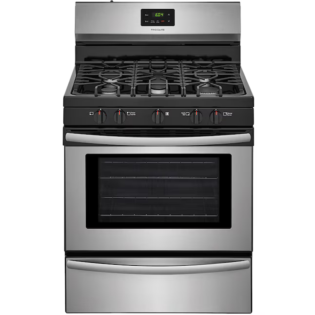 Frigidaire 30-in 5 burners 4.2-cu ft Freestanding Natural Gas Range (Stainless Steel), LFGF3052TF/A *JR2507, Retail: $749.00, FINAL PRICE: $499.99 + TAX