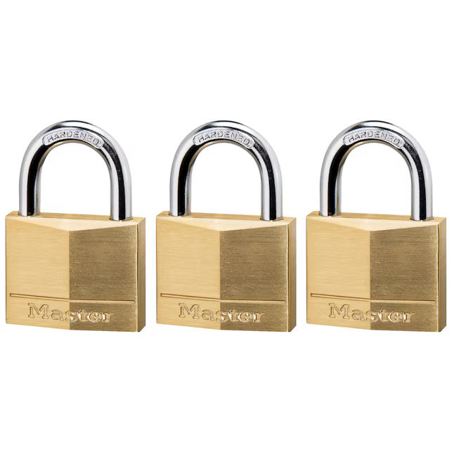 Master Lock Outdoor Keyed Padlock 1-9/16-in Wide x 7/8-in Shackle Keyed Alike (3-Pack), 140TRIHC #855343  *JR2512, Retail: $25.98, FINAL PRICE: $13.99 + TAX