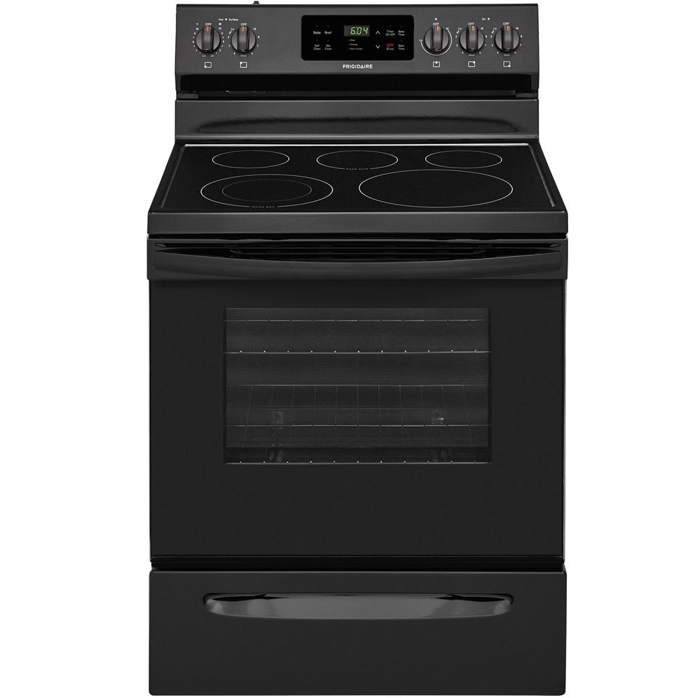 Frigidaire 30-in Glass Top 5 burners 5.3-cu ft Freestanding Electric Range Black )