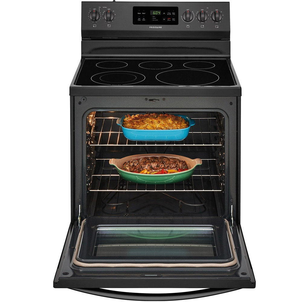 Frigidaire 30-in Glass Top 5 burners 5.3-cu ft Freestanding Electric Range Black )