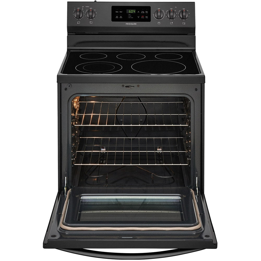 Frigidaire 30-in Glass Top 5 burners 5.3-cu ft Freestanding Electric Range Black )