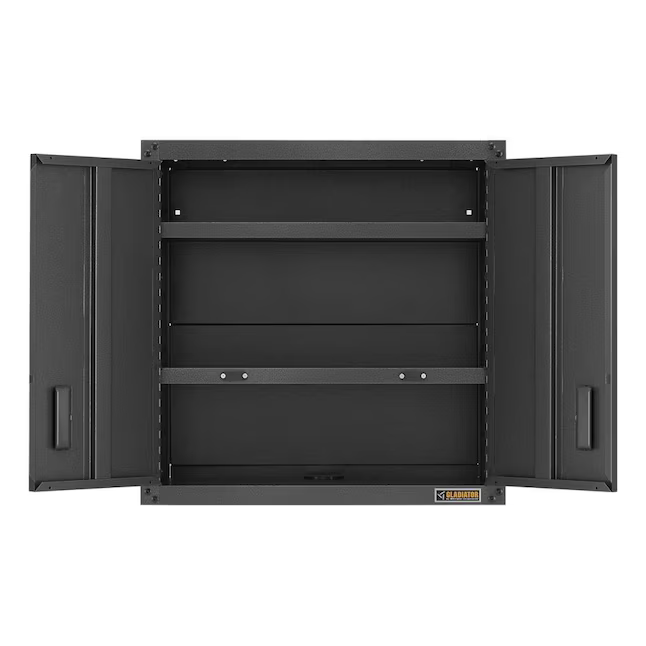 Gladiator Ready-to-Assemble Full-Door Wall GearBox 28-Inches W x 28-Inches H x 12-Inches D Wall-mounted Steel Garage Cabinet in Gray, GAWG28FDESG/00 *HD2507, Retail: $219.99, FINAL PRICE: $119.99 + TAX