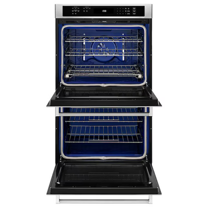 KitchenAid 30-in Double Electric Wall Oven with Self-Cleaning (Stainless Steel) - True Convection (Upper Oven), KODE300ESS *JR2503