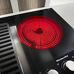 KitchenAid 36-in 5 burners Smooth surface Stainless steel Electric Cooktop with Downdraft Exhaust, MSRP: $2,599., FINAL PRICE: $1,699.99 + TAX