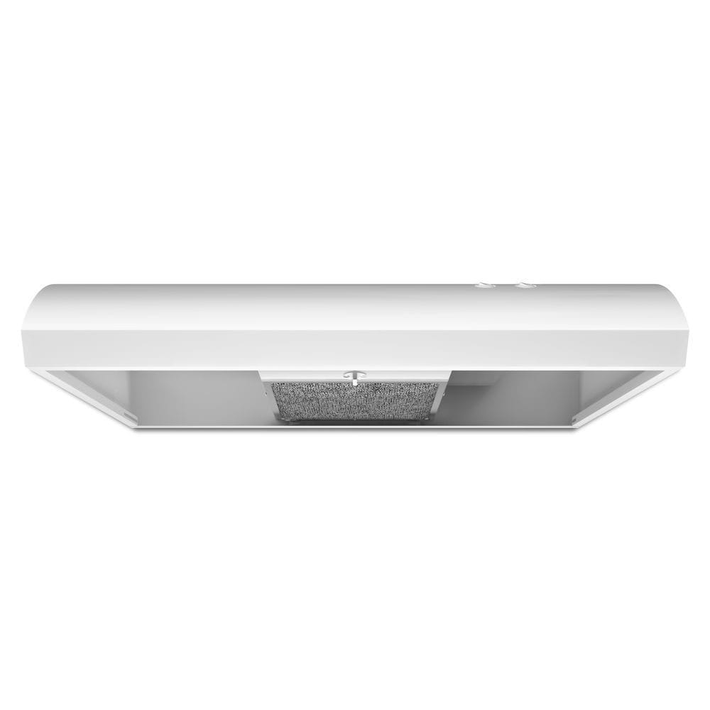 Whirlpool 30 inch Ducted 250-CFM White Under Cabinet Range Hood