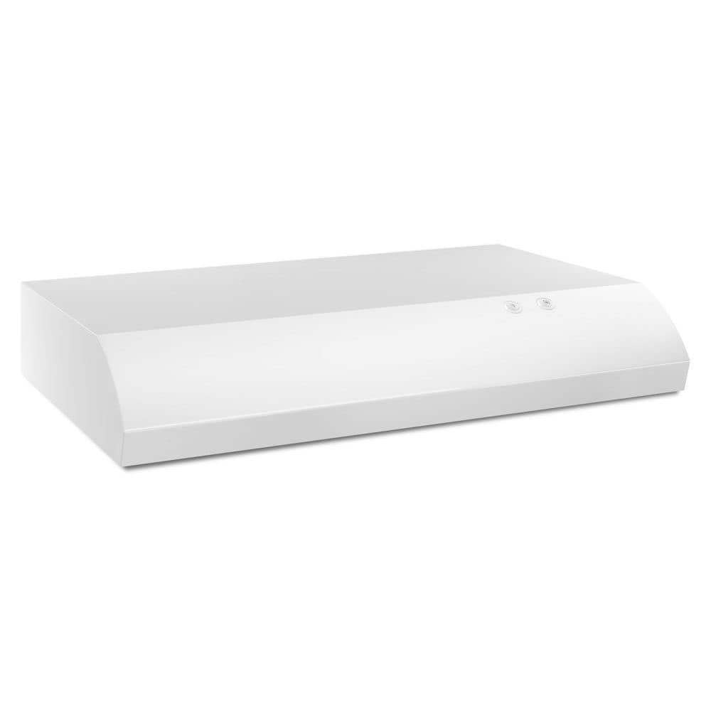 Whirlpool 30 inch Ducted 250-CFM White Under Cabinet Range Hood