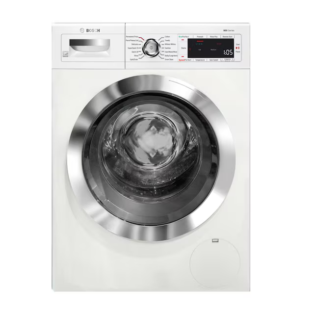 BOSCH Home Connect 800 Series Compact Washer 2.2-cu ft High Efficiency Stackable Smart Front-Load Washer (White) ENERGY STAR, WAW285H2UC