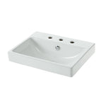 Jacuzzi Anna Farmhouse Vitreous China 16.93-in Drop-in Rectangular Farmhouse White Bathroom Sink