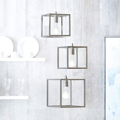 Style Selections Arctura 3-Light Brushed Nickel Modern/Contemporary Square Hanging Pendant Light Item, B10093 639164, CLEARANCE PRICE: $24.99 + Tax