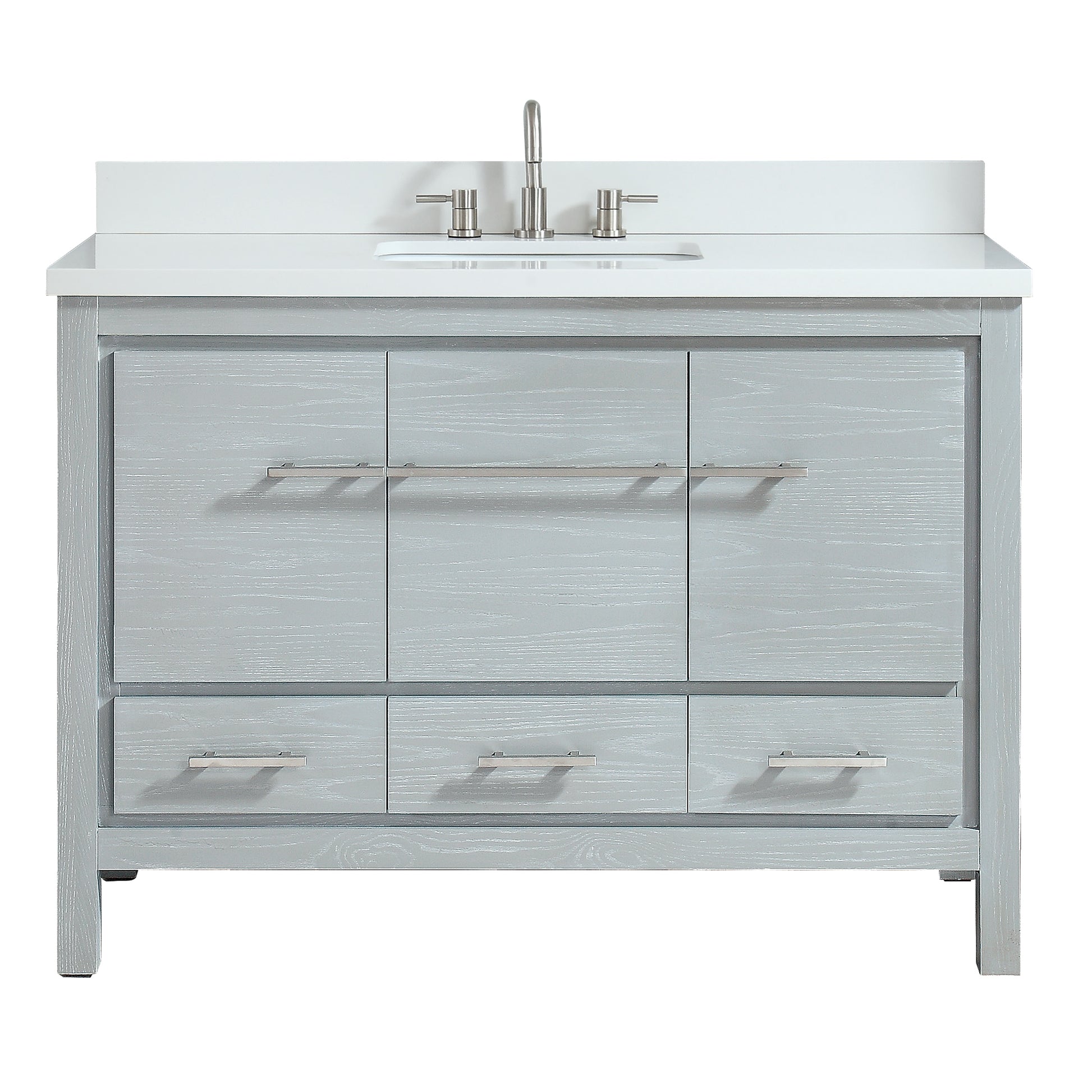Riley 49-IN Vanity Combo in Sea Salt Gray with White Engineered Stone Top