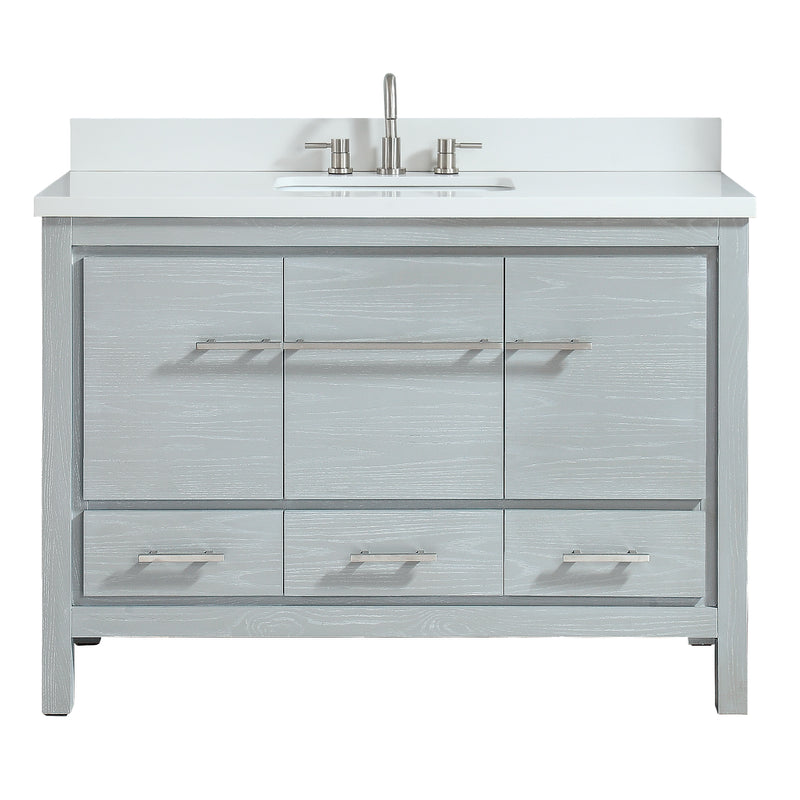 Riley 49 in. Vanity Combo in Sea Salt Gray with White Engineered Stone Top, CLEARANCE PRICE: $689.99 + TAX